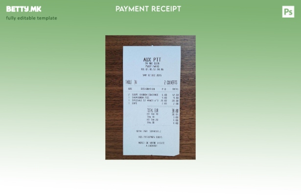 Шаблон за проверка на плаќање во модерен стил Aux Ptt